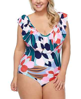 #ad RAISINS CURVE Trendy Lucky Day Wayalife One Piece Swimsuit Plus Size 20W $19.99