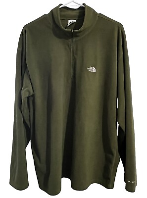 #ad The North Face Jacket Mens Size XL Olive Green TKA 100 Fleece 1 4 Zip Pullover $32.50