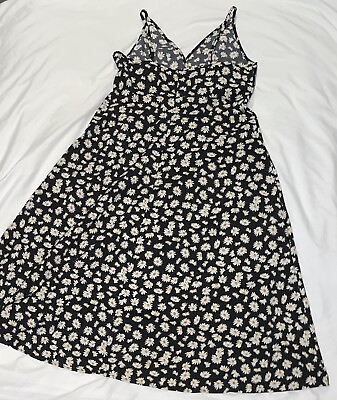 #ad Black floral maxi dress open back $5.00