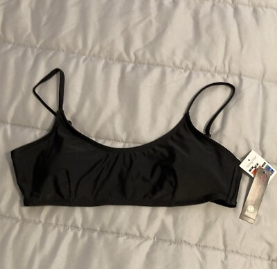 #ad No Boudaries Black Bikini Top Size Large 11 13 NWT $13.26