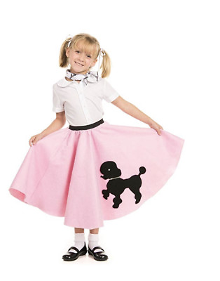 #ad #ad Baby Pink FELT 50s Poodle Skirt Adult or Child Size Waist 20 to 34 Length 19 NWT $34.95