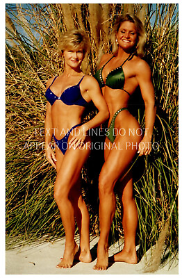 4x6quot; Sexy Fit Swimsuit Models Blue Green Bikinis Professional Shot Found Photo $17.50