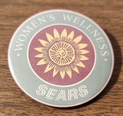 Women#x27;s Wellness Sears Flower Design Clip Button Purple Grey 2 1 8quot; $8.24