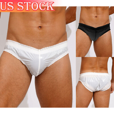 #ad US Men#x27;s Elastic Waistband Swim Shorts Trunks Underwear Water Resistant Briefs $7.89