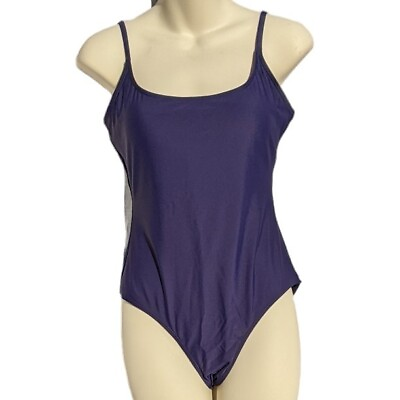 #ad Medium One Piece Swimsuit Bathing Suit Navy Blue Adjustable Straps Padded Bra $25.00