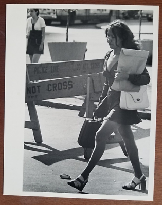 #ad 1973 Bamp;W Photo New York City Professional Retro Fashion Woman Skirt amp; Heels 8x10 $9.95