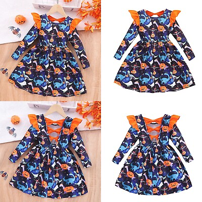 #ad Kids Girls Dress Up Theme Party Party Costume Breathable Carnival Bowknots Soft $14.34