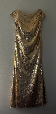 #ad gold sequin dress women sz large $60.00