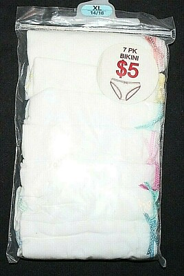 #ad Girls Bikinis 7 Pk Panties Underwear White w Polka Dotted Bow Decoration $4.48