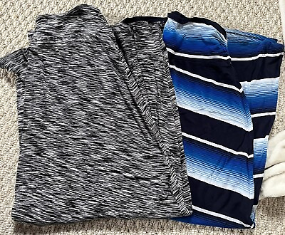 #ad Merona Maxi Skirts; Size Medium; Blk amp; Wht Strip W Slit; Blue Strip; Set $17.50