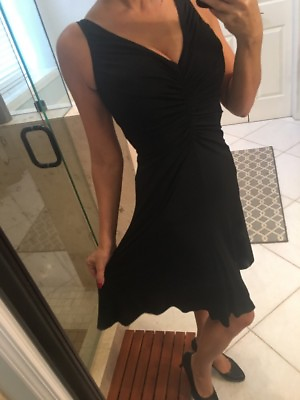 #ad White House Black Market Little Black Dress Xs 2 Grecian Jersey Sexy $17.62