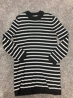 HM Label of Graded Goods Sweater Womens Size Large Black amp; White Striped Long $9.99