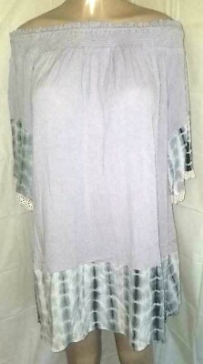 Kori America Gray Tie Dye Boho Dress Large $25.99