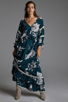$320 ANTHROPOLOGIE Lace Floral Maxi Dress size S new nwt $175.69