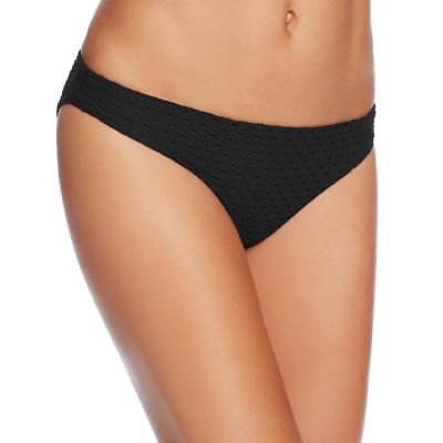 #ad #ad Shoshanna Textured Classic Bikini Bottom Black S $17.49