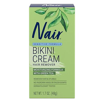 #ad Nair Hair Remover Bikini Cream Sensitive Formula Pink Green tea 1.7 Oz $7.19