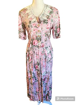#ad Vintage Skirt And Top Set By Jeffrey amp; Dara By Linda Hutley Grannycore Floral $25.00