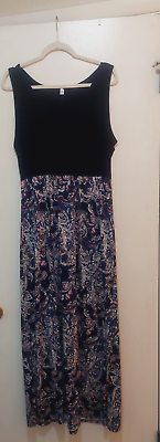#ad #ad Women#x27;s size XL Sherosa Purple Black Maxi Dress; Sleeveless; Paisley Design $12.00