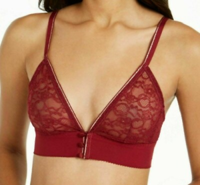 #ad International Concepts Womens Lace amp; Buttons Bralette or Thong Black Cherry Pie $8.50