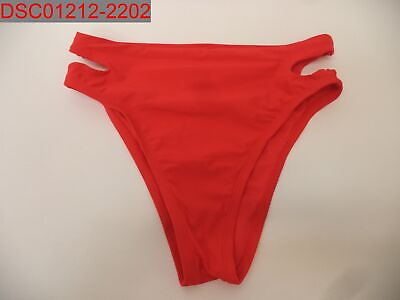#ad NWOT Tiny Stain VYB Women#x27;s Red Solid Side Strap Retro Bikini Bottom Size S $24.30