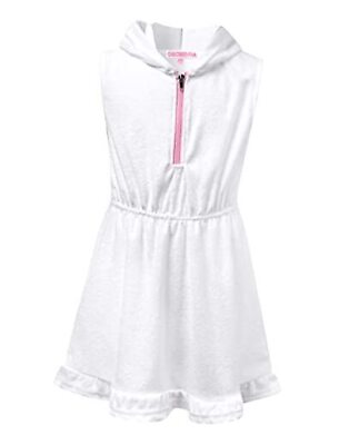 #ad Girls Swimsuit Cover Up Terry Bathing Suit CoverUp 10 11 Years White $30.17