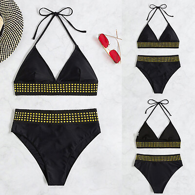#ad #ad Womens Bikini Secret Swimsuit Lace Up Underwear Shiny Swimwear Pool Lingerie $7.43