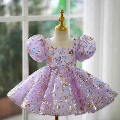 #ad Children#x27;s Sequin Evening Dresses Wedding Birthday Party Prom Flower Girl Dress $108.53