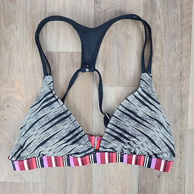 Athleta Women#x27;s Size Medium Racerback Striped Print Triangle Bikini Top $24.00