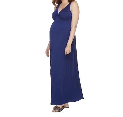 #ad New Maternity Dress XS Maxi Gown A Glow 0 2 Knot Front Long Full Length X Small $13.99