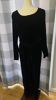 #ad #ad Vintage Nordic Collection Velvet Black maxi dress long Sz M $40.00