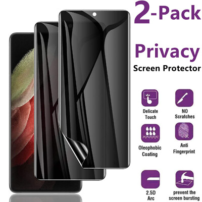 2 Pack Anti Spy Privacy Hydrogel Screen Protector For Samsung S22 Ultra Plus S21 $8.75
