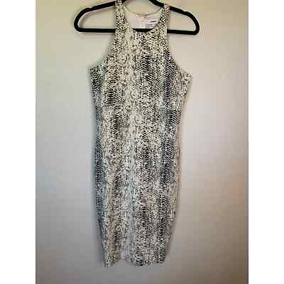 #ad #ad Likely White Halter Snake Print Knee Length Bodycon Cocktail Dress Size 4 $30.00