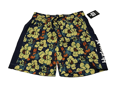 #ad #ad NWT Hurley Volley Swim Trunks Allover Floral Print Multicolor Men#x27;s Size Medium $19.96