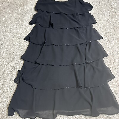 #ad PATRA Women#x27;s Black Dress Sleeveless Cocktail Size 10 Ruffle Formal Party Classy $21.93