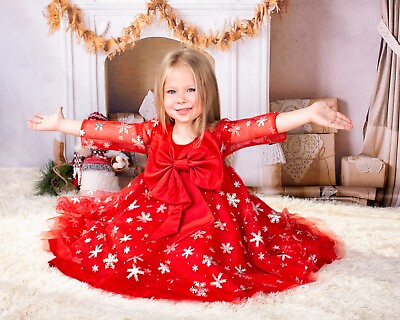Girls Kids Christmas Dress Snow Flake $24.99