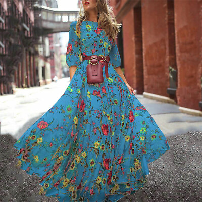 #ad Women Party Beach Dresses Sundress Casual Cocktail Summer Boho Long Maxi Dress $22.17