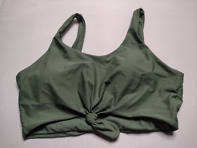#ad Bikini Top Green Large Padded Wireless Swim Tie Swimsuit Swimwear B3 $9.97