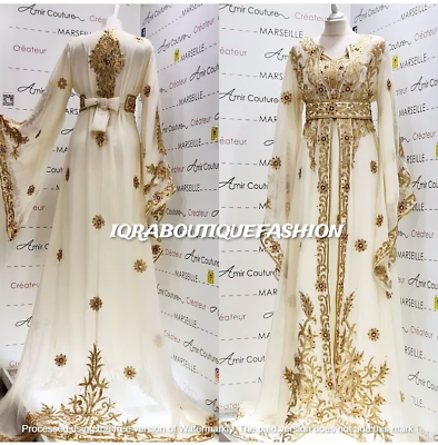 #ad Sale New Moroccan Dubai Kaftans Abaya Farasha Dress Very Fancy Long Gown $99.99