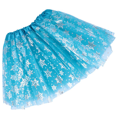 #ad Polyester Children#x27;s Snowflake Skirt Kids Tutu Mesh for Girl $8.45