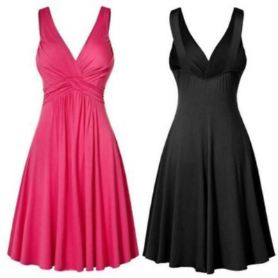 #ad Evening Dress Plus Size Sexy V Neck Cocktail Elegant Women Lady Evening Dress $29.67