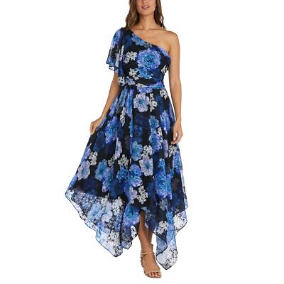 #ad NW Nightway Womens Chiffon Metallic Floral Maxi Dress BHFO 9327 $24.99