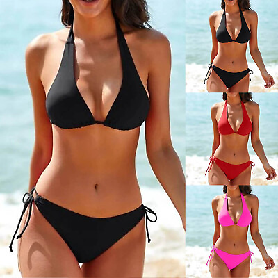 #ad Women#x27;s Fashion Separate Sexy Bikini With Bra Pads No Steel Bra Swimsuit $12.01