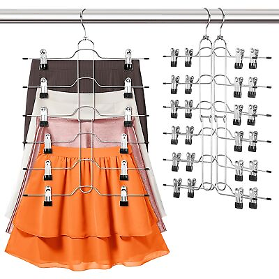 #ad 6 Tier Skirt Hanger Space Saving 3 Pack for Women Upgraded Short Hangers amp;... $30.79
