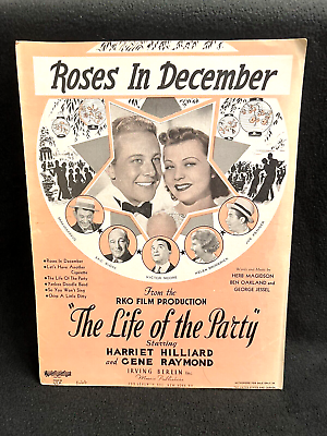 #ad #ad Roses in December Sheet Music 1937 from The Life of the Party Film Irving Berlin $7.50