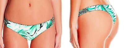 #ad Body Glove Reversible Bikini Bottoms Small 2 4 Blue Tropical Strappy Hip NWT $29.70