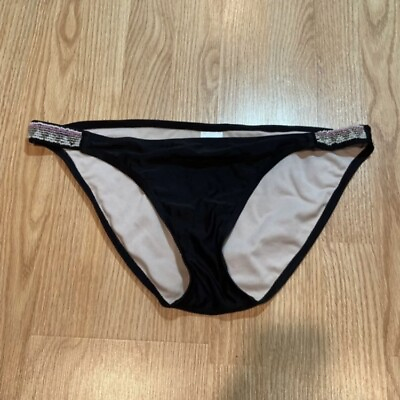#ad Xhilaration beaded black Bikini Bottoms XL $2.99