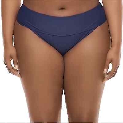 #ad Peyton amp; Parker Womens Plus Size Hipster Bikini Swimsuit Bottoms Navy Blue Sz XL $14.99