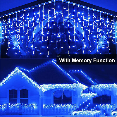 13 130ft Curtain Icicle Lights Wedding Party LED Fairy Christmas Indoor Outdoor $67.09