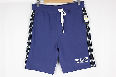 Tommy Hilfiger Men#x27;s 1985 French Terry Sweat Shorts Size Medium Blue Ocean $14.44