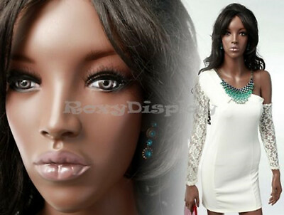 #ad Pretty Black Female Fiberglass mannequin Dress Form Display #MZ MYA2 $265.00